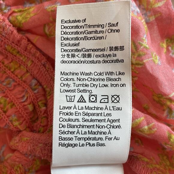 J.Crew Crewcuts Girls Smocked Puff Sleeve Top Floral Blouse Pink Wisp Coral XS - Picture 13 of 13